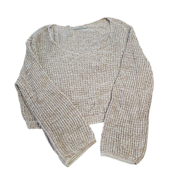 Rubbish Women's Crop Sweater Slight Bell long sleeved V Neck Top size L - Picture 1 of 7